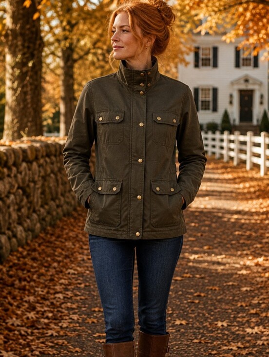 J. Crew Jackets & Blazers - J.Crew Downtown Field Jacket XL Olive Green Utility Barn Coat 100% Cotton